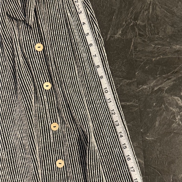 Caution To The Wind Black and White Button-Down Midi Dress - Picture 6 of 8